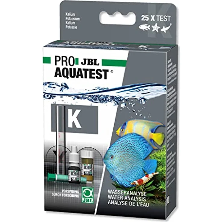JBL ProAquaTest K, Wassertest für Kaliumwerte in Süßwasseraquarien, komplettes Set für 25 Tests – Bild 1