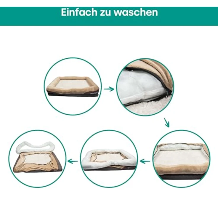 Emmi-pet Orthopädisches Hundebett, Ergonomisches Hundesofa für sehr große Hunde, 120x85x25cm, waschbar, rutschfest, langlebig & atmungsaktiv, körperformanpassend – Bild 4