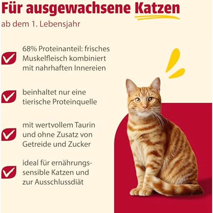animonda Carny Katzen Nassfutter Single Protein Mix Pur (6 x 400g), hochwertiges Futter mit einer Proteinquelle für ausgewachsene Katzen – Bild 4