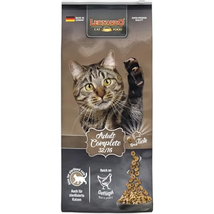 Leonardo Adult Complete 32/16, Katzen-Trockenfutter mit hohem Proteingehalt und moderatem Fettanteil, 15 kg