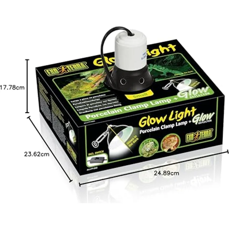 Exo Terra Glow Light, Klemmlampe mit UVB, hitzebeständige Keramikfassung und metallischem Reflektor – Bild 5