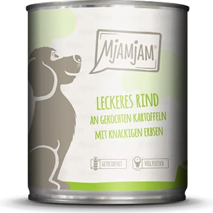 MjAMjAM Premium Nassfutter für Hunde - Mixpaket I - Huhn & Ente, Rind, Pute, 6er Pack (6 x 800 g), glutenfrei, naturbelassen mit hohem Fleischanteil – Bild 2