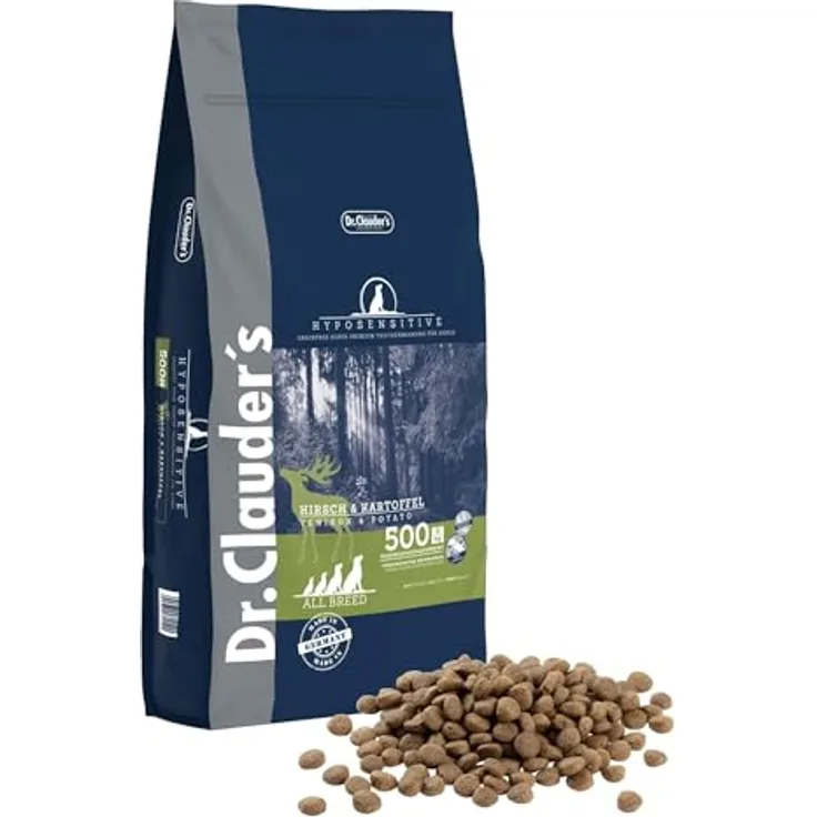 Dr.Clauder's Hyposensitive Trockenfutter mit Singleprotein für sensible Hunde, getreide- und glutenfrei, 11,5kg Hirsch & Kartoffel