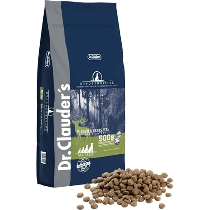 Dr.Clauder's Hyposensitive Trockenfutter mit Singleprotein für sensible Hunde, getreide- und glutenfrei, 11,5kg Hirsch & Kartoffel – Bild 1