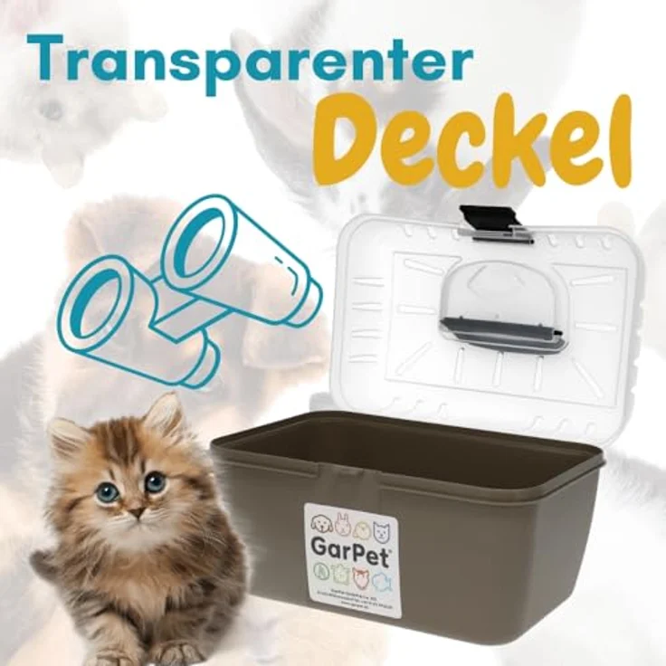 GarPet 2er Set Transportbox für Kleintiere, mit optimaler Belüftung und transparentem Deckel, ideal für Meerschweinchen, Hamster und Vögel – Bild 5