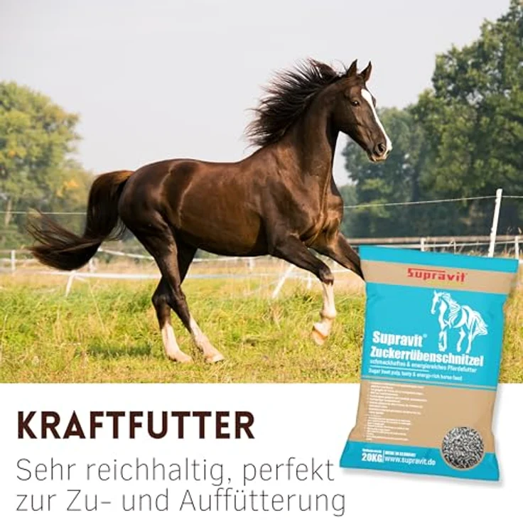 Supravit Rübenschnitzel 20kg, energiereiches Pferdefutter mit hohem Pektinanteil für gesunde Darmflora, ideal für Sportpferde – Bild 3