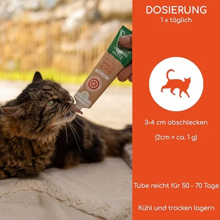Wolfsbacher Vitaminpaste für Katzen, Multivitamin Paste mit 7 Vitaminen & Taurin, stärkt das Immunsystem, 100g – Bild 5