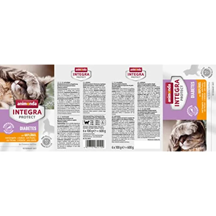 Animonda INTEGRA PROTECT Katzenfutter nass Diabetes Geflügel, Diätalleinfutter für zuckerkranke Katzen, 6 x 100g, ohne Zuckerzusatz, hoher Proteingehalt – Bild 4
