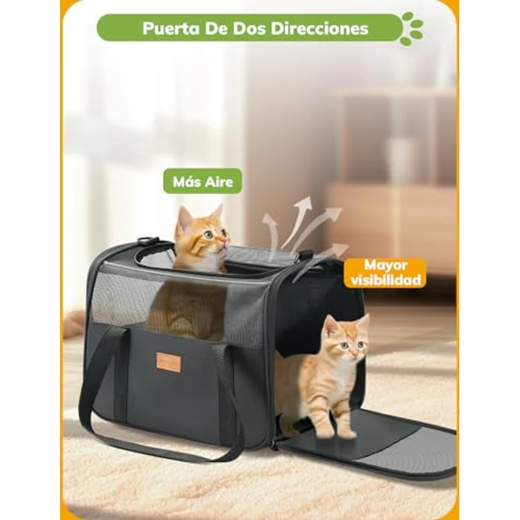 morpilot Katzentransportbox für Katzen und Welpen bis 5kg, geräumige Hundetasche mit Sicherheitsreißverschlüssen, atmungsaktives Mesh-Design, geeignet für Auto, Bahn und Flugzeug – Bild 3