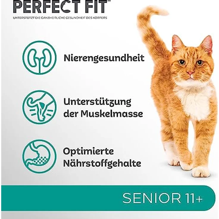 Perfect Fit Senior Trockenfutter für Katzen ab 11 Jahren, Huhn, 750g (6 Beutel) - Unterstützt gesunde Haut, Fellpflege und Harnwege – Bild 3