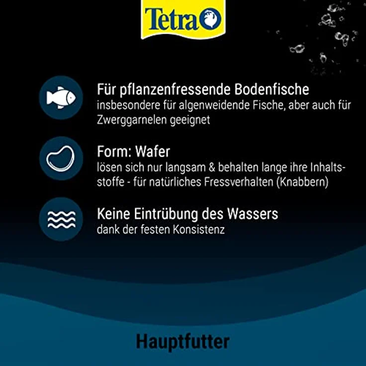 Tetra Pleco Algae Wafers, 100% pflanzliches Premiumfutter für algenweidende Bodenfische, 250 ml Dose – Bild 5