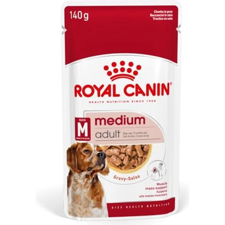 Royal Canin Medium Adult, Nassfutter für mittelgroße Hunde 11-25 kg, 10 x 140 g, mit ausgewählten Zutaten und Unterstützung der Verdauung – Bild 2
