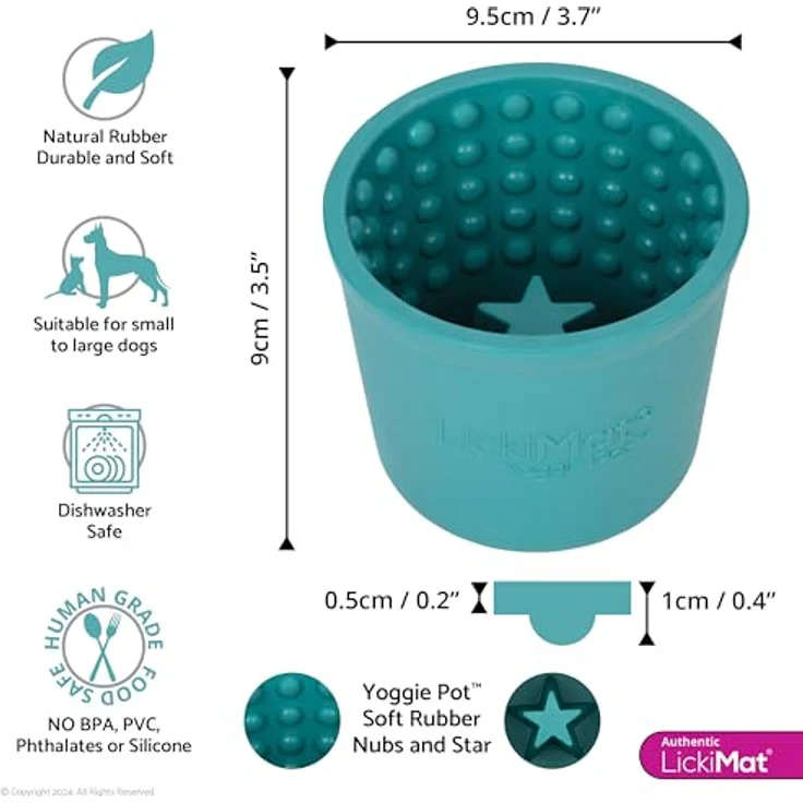 LickiMat Futternapf LickiMat Yoggie Pot, Becherförmiger Futternapf mit Noppen, natur/gummi, 9,5 cm Durchmesser, 9 cm Höhe – Bild 3