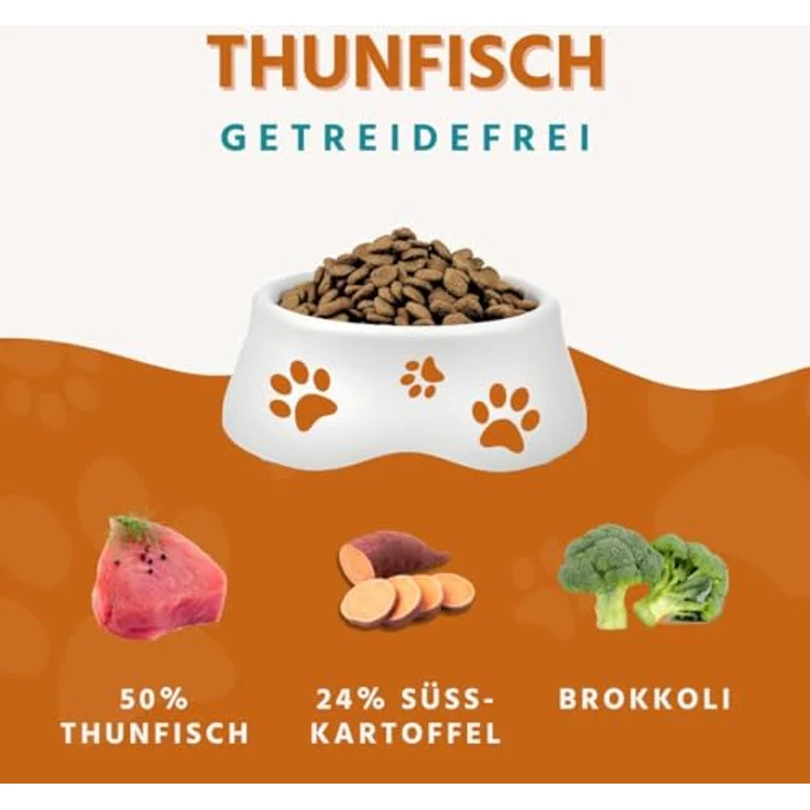 Wildfang® Hundefutter Trocken, Premium getreidefreies Hundefutter mit 50% Fischanteil, Thunfisch & Süßkartoffel, 2 kg – Bild 2
