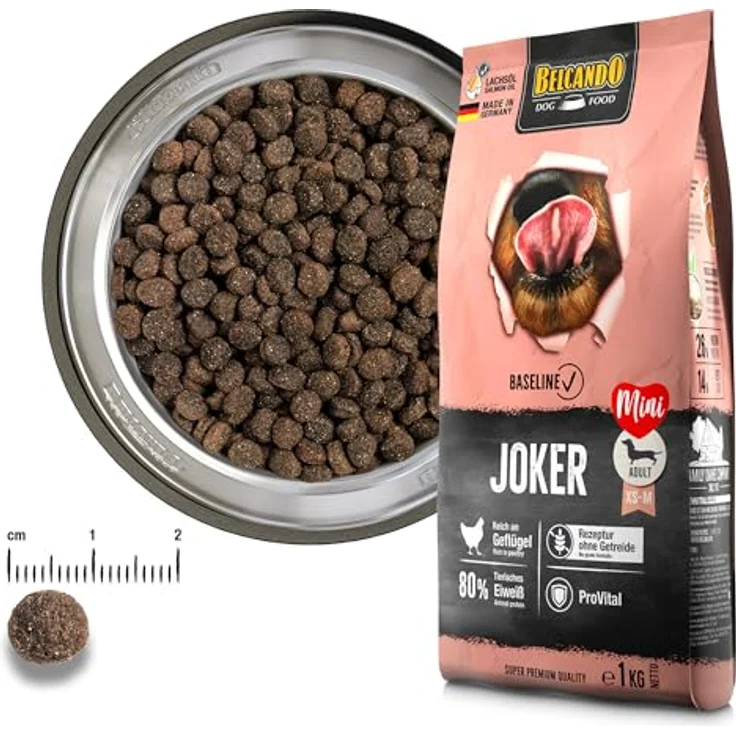 Belcando Baseline Joker 4kg Mini, Getreidefreies Hunde-Trockenfutter für ausgewachsene Hunde kleiner und mittlerer Rassen, reich an Geflügel und 80 % tierischem Eiweiß – Bild 3