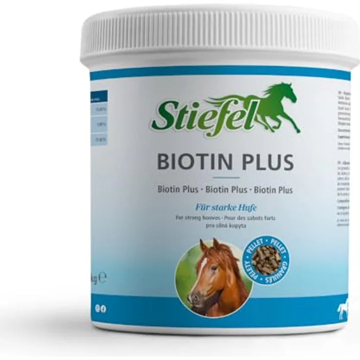 Stiefel Biotin Plus Pellet, 3-Fach Formel aus Biotin, Methionin und Zink für optimale Huf-, Horn- und Fellqualität, 1kg Pellets