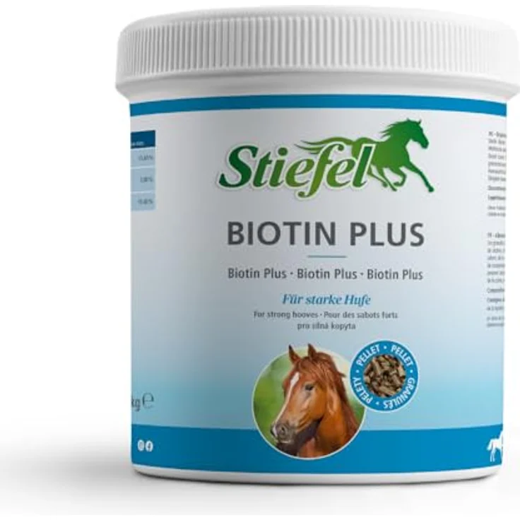 Stiefel Biotin Plus Pellet, 3-Fach Formel aus Biotin, Methionin und Zink für optimale Huf-, Horn- und Fellqualität, 1kg Pellets – Bild 1