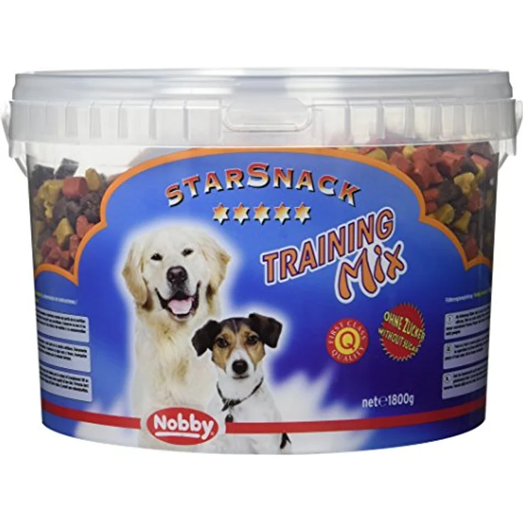 Nobby STARSNACK Training Mix für Hunde, 1 Eimer (1800 g), mit Geflügel, Lamm und Lachsöl, zuckerfreier Snacks – Bild 1