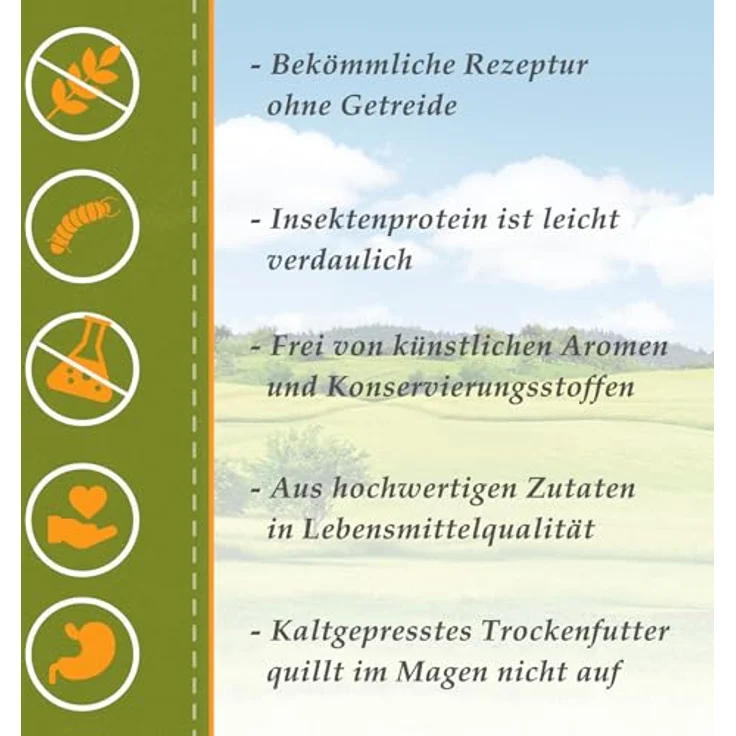 Bellfor Naturgut-Schmaus, Kaltgepresstes hypoallergenes Trockenfutter für ernährungssensible Hunde mit Insekten, getreidefrei, 4 kg – Bild 3