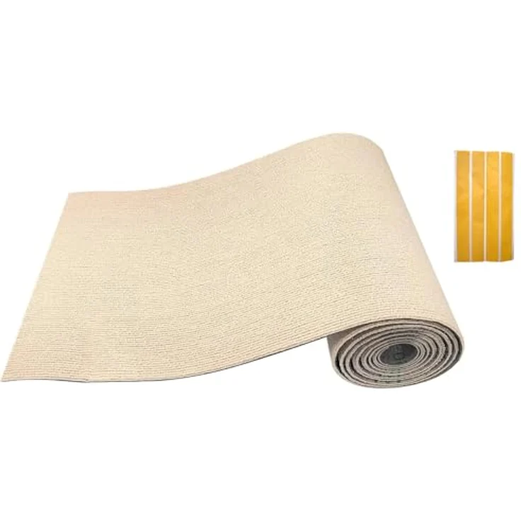 MIAOGE® Selbstklebender Kratzteppich für Katzen, 200x40 cm, beige, für Wand- und Möbelanwendung, zuschneidbar, 1 Stück – Bild 1