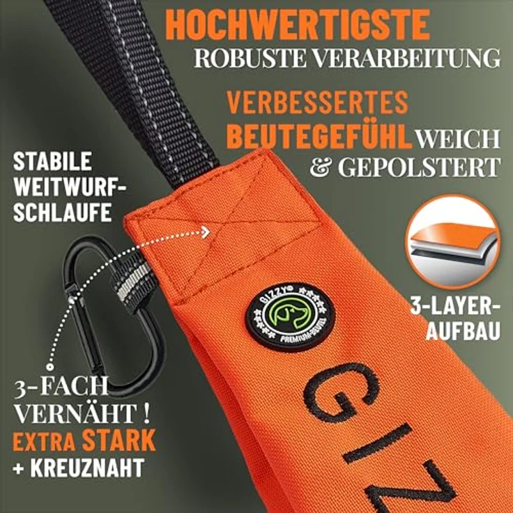 GIZZY® Futterdummy Hunde, robuster Futterbeutel für alle Rassen, strapazierfähiges TUFFTEX, Schnelles Belohnungssystem – Bild 2