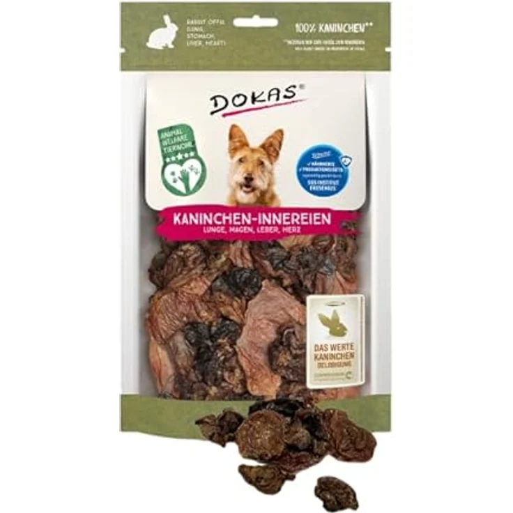 DOKAS Kaninchen-Innereien Doppelpack, 2 x 100 g, Natürlicher Hundesnack mit Lunge, Magen, Leber & Herz, Proteinreich, Ideal für BARF-Ernährung – Bild 5