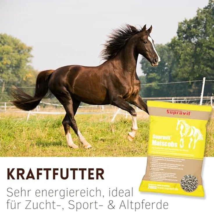 Supravit Maiscobs 20kg, energiereiches Kraftfutter für Pferde zur Gewichtszunahme und Beruhigung temperamentvoller Tiere – Bild 3