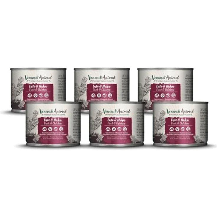 VenandiAnimal Katzen-Nassfutter, Ente & Huhn, getreidefrei, 6 x 200g – Bild 1