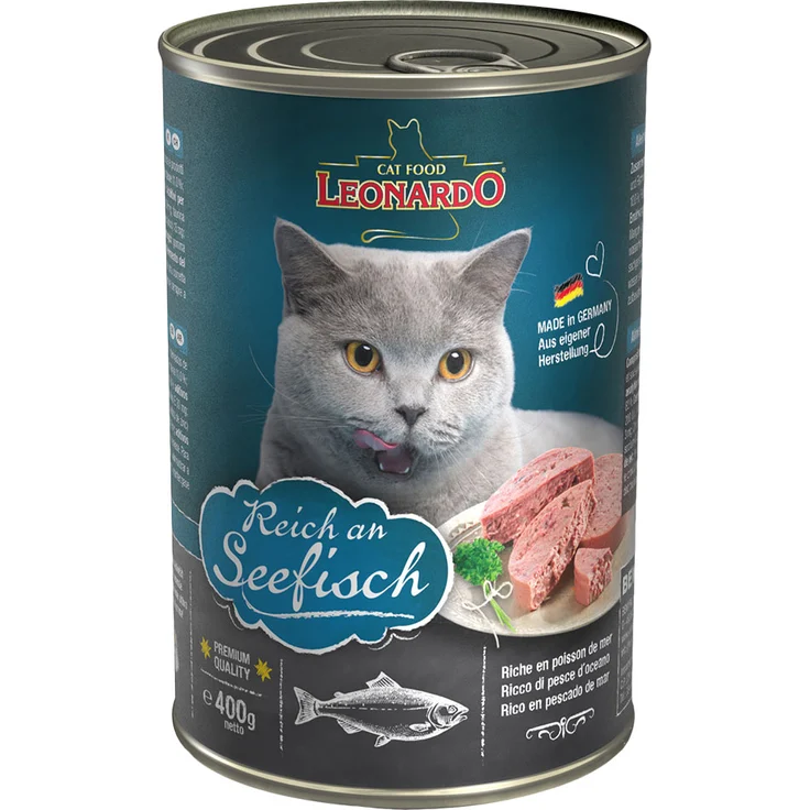 Leonardo All Meat Katzenfutter, 6 x 400 g, reich an Seefisch, getreidefrei, ideal für ernährungssensible Katzen – Bild 1