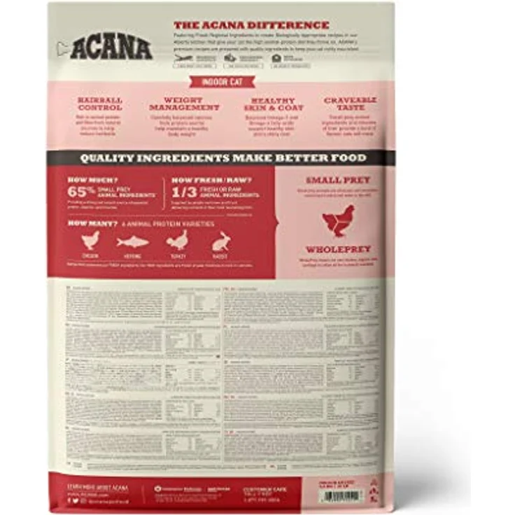 ACANA Indoor ENTRÉE CAT, 4,5 KG Katzenfutter für drinnen, reichhaltige Diät, braun – Bild 3