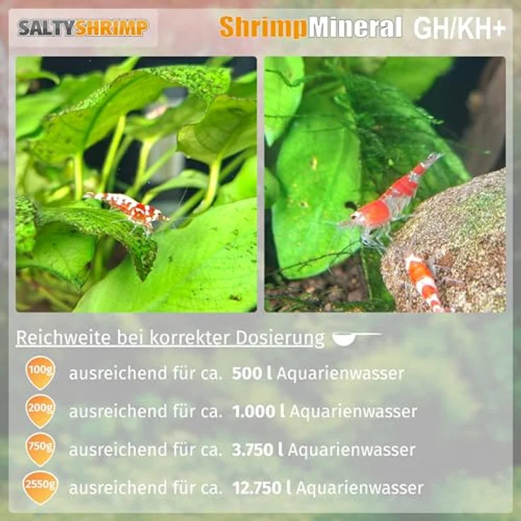 SaltyShrimp Shrimp Mineral GH/KH+, 200g Mineralsalz für Garnelenhaltung, Remineralisierung & neutrales Wasser – Bild 4