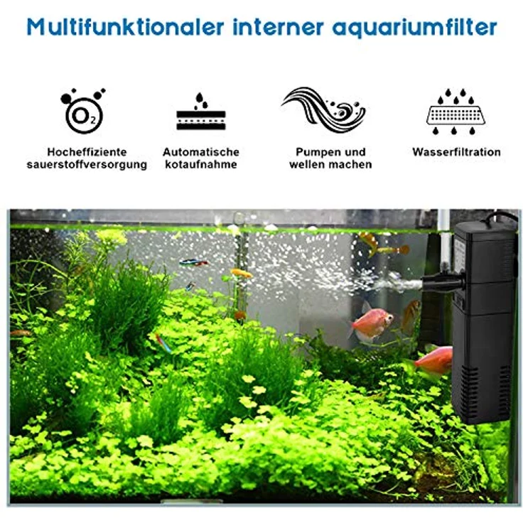 Forever Speed Aquarium Pumpe, Innenfilter mit 450 L/h Leistung und 2-Stufen-Reinigung, für Aquarien bis 60L – Bild 4
