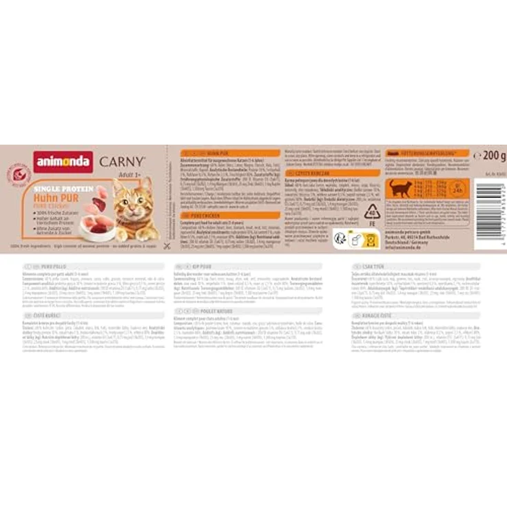 animonda Carny Katzen Nassfutter Single Protein Mix Pur, 6 x 200g, hochwertiges Feuchtfutter mit einer Proteinquelle für ausgewachsene Katzen, ohne künstliche Zusätze – Bild 9