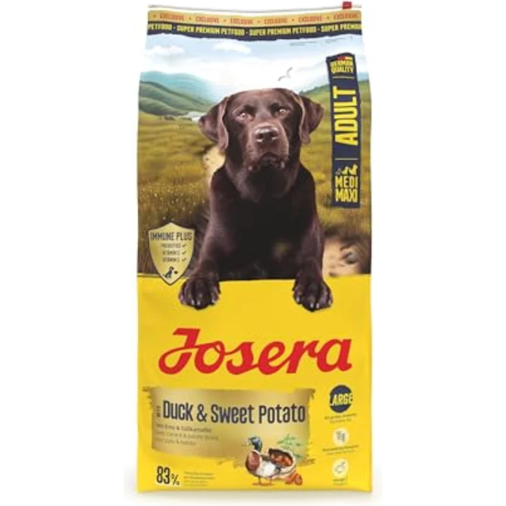 Josera Adult Duck & Sweet Potato, Getreidefreies Trockenfutter für Hunde, 12,5 kg, mit Omega 3 Fettsäuren und IMMUNE PLUS – Bild 1