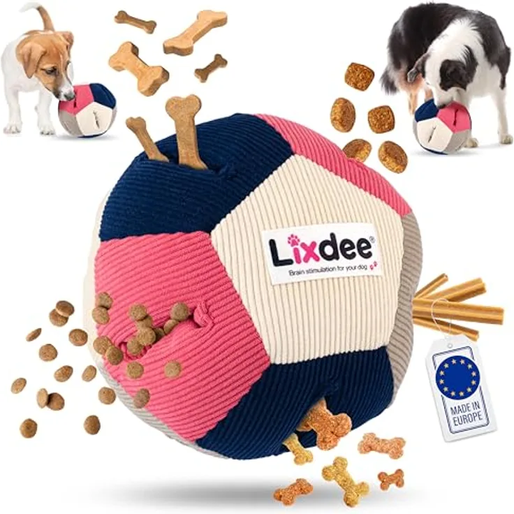 Lixdee Schnüffelball DEE.BOL, Intelligenzspielzeug für Hunde mit 4 Schwierigkeitsstufen, 19 cm Durchmesser, ideal für kleine und große Hunde