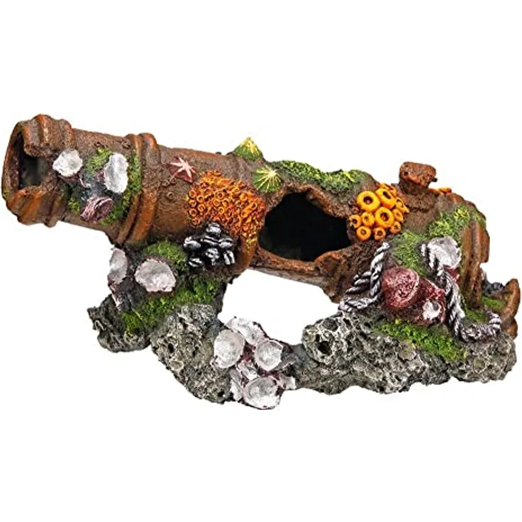 Nobby Aqua Ornaments Kanone, ungiftige Aquarien-Dekoration für Süß- und Salzwasser, 24 x 11,5 x 11,5 cm