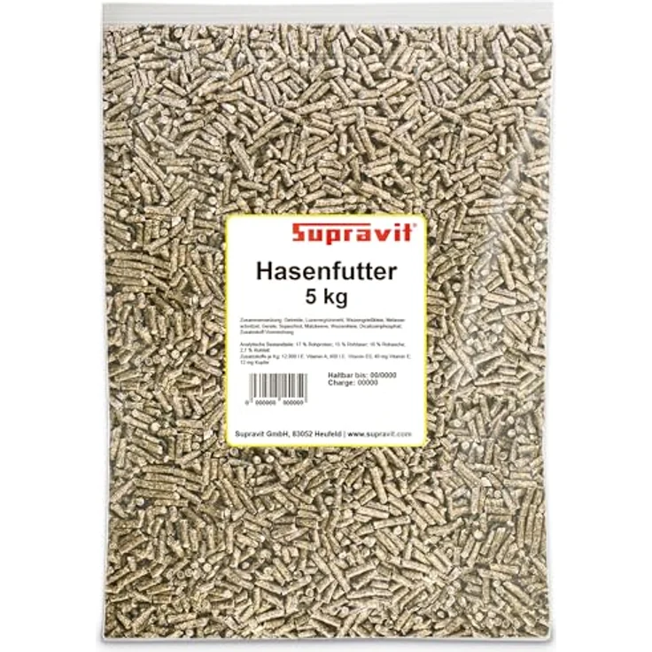 Supravit Hasenfutter & Kaninchenfutter 5kg, Alleinfutter für Zwergkaninchen, Kaninchen & Hasen, ideal als Zucht- und Aufzuchtfutter, mit wichtigen Nährstoffen für ein gesundes Leben – Bild 1