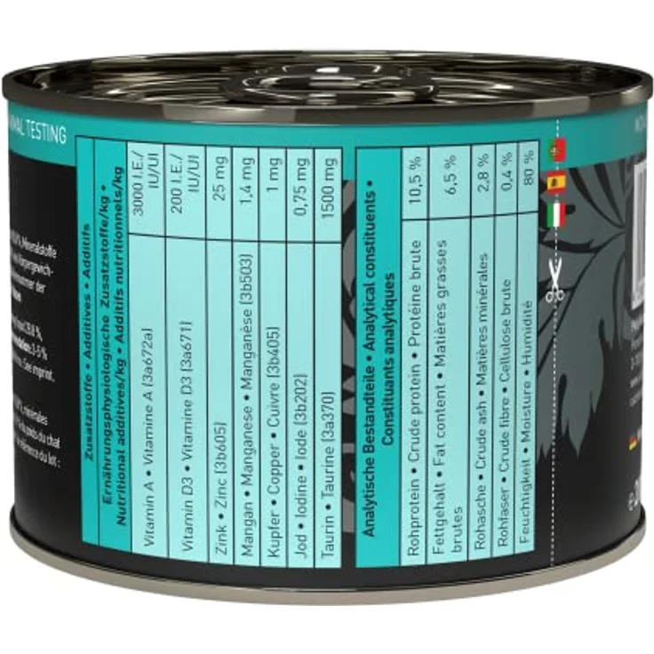 catz finefood Purrrr Hirsch Monoprotein Katzenfutter nass N° 121, 70% Fleischanteil, für ernährungssensible Katzen, 6 x 200g Dose – Bild 3