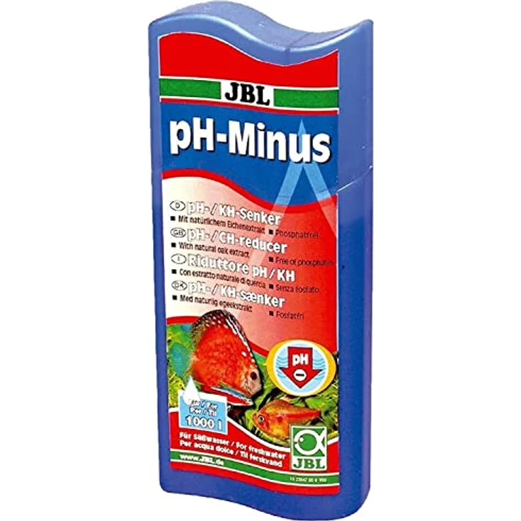 JBL pH-Minus 23047, Wasseraufbereiter zur Senkung der pH-Werte für Süßwasser Aquarien, 250 ml, mit Eichenextrakt – Bild 1