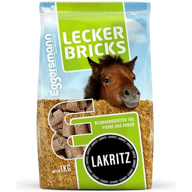 Eggersmann Lecker Bricks Lakritz, Pferdeleckerlis zur Belohnung, 1kg, natürlicher Kräuter-Geschmack – Bild 1
