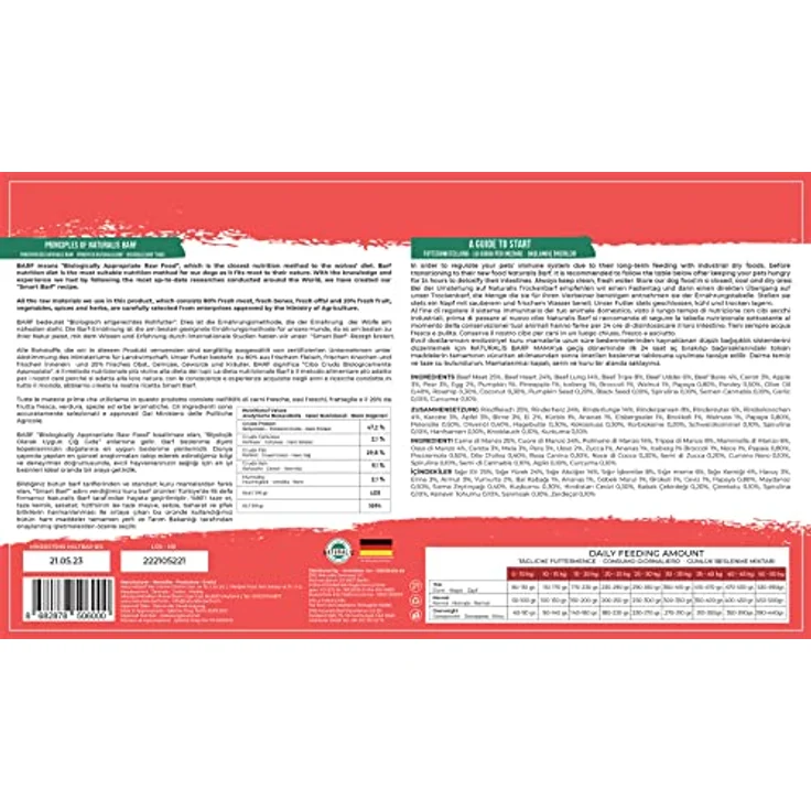 Naturalis Trockenbarf Hundefutter 5kg Rind, getreidefrei, ohne Zusätze, sojafrei, 100% Natur, schonend luftgetrocknet, geeignet für alle Hunderassen – Bild 5