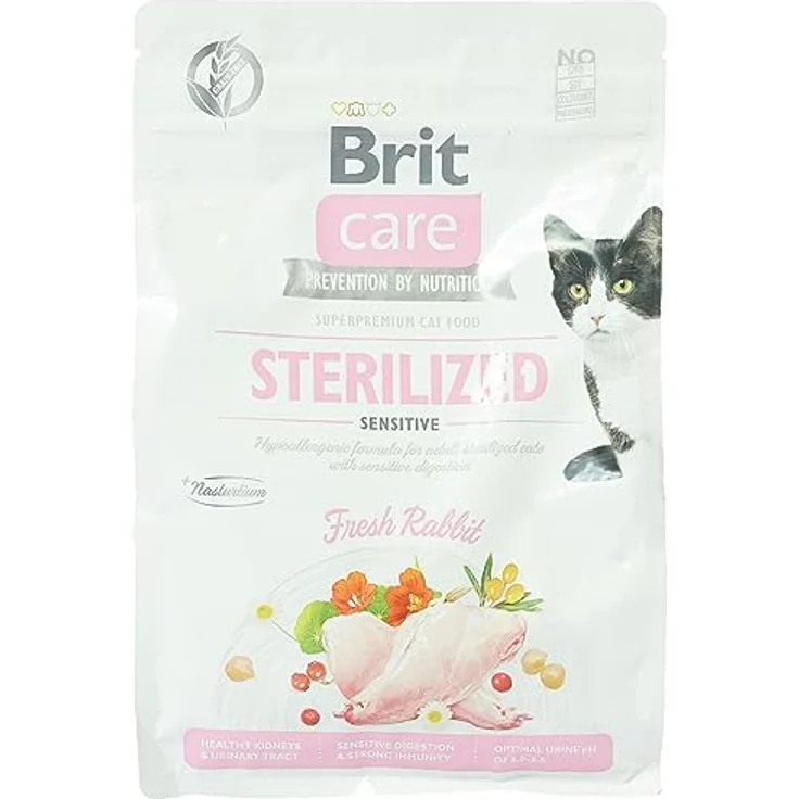 Brit Care Sensitive Trockenes Katzenfutter, Kaninchenfleisch, getreidefrei, für kastrierte Erwachsene, 2 kg – Bild 1