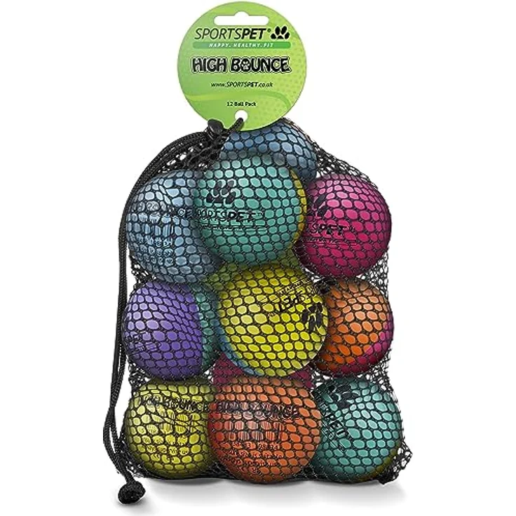 SPORTSPET High Bounce Bälle, Naturkautschuk für Hunde, Ø 60mm, 12er-Pack, schwimmfähig, fördert Fitness und Reaktionsfähigkeit – Bild 4