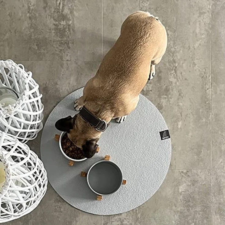SANOZOO® Napfunterlage, Öko-Tex zertifiziert, Rund 60 cm, rutschfest, hellgrau – Bild 2