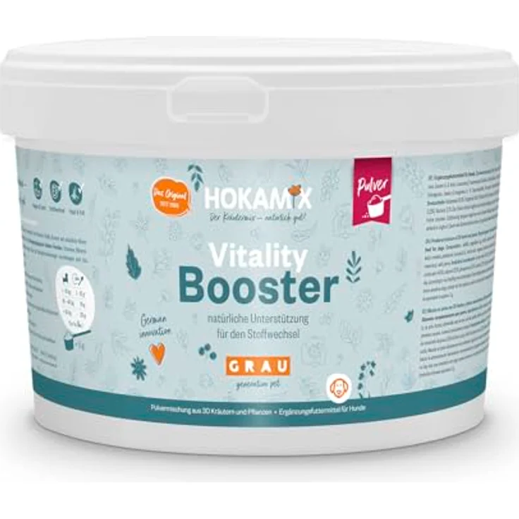 GRAU Hokamix Vitality Booster, Ergänzungsfuttermittel für Hunde, 2,5 kg, natürliche Kräuter-Pulvermischung zur Unterstützung von Stoffwechsel und Verdauung – Bild 1