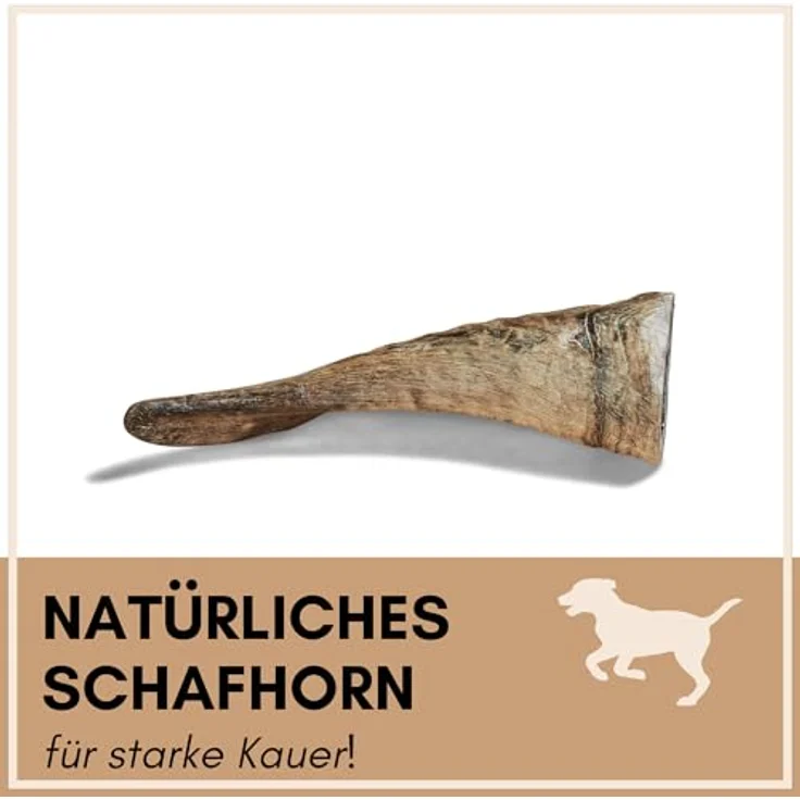 Supravit Kauhorn vom Schaf - Schafhorn XS, Natürliches, splitterfreies Hundespielzeug zur Zahnpflege, 100% naturbelassen – Bild 2
