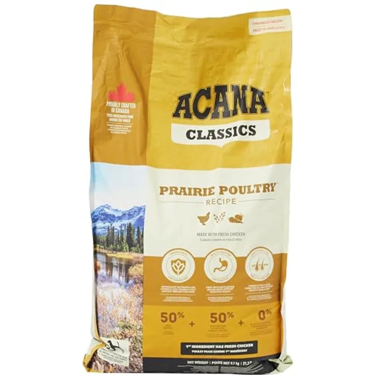 ACANA Prairie Poultry, Hundefutter mit 50% Fleischanteil, 9,7 kg