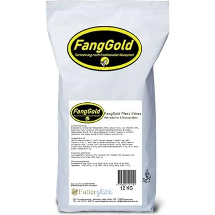 FangGold Pferd Erbse, Hunde-Trockenfutter, getreidefrei, 12 kg