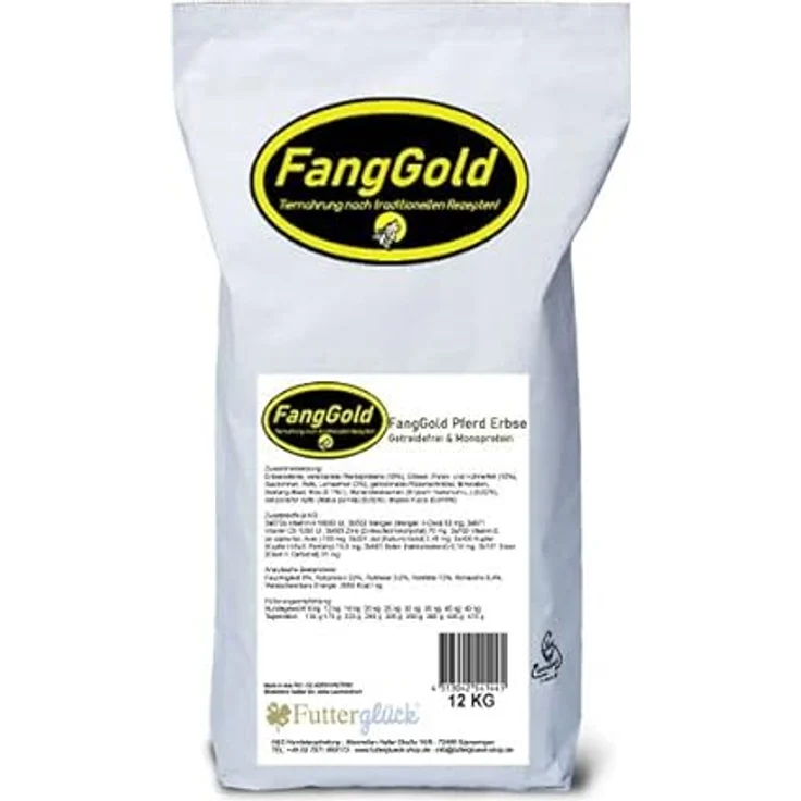 FangGold Pferd Erbse, Hunde-Trockenfutter, getreidefrei, 12 kg – Bild 1