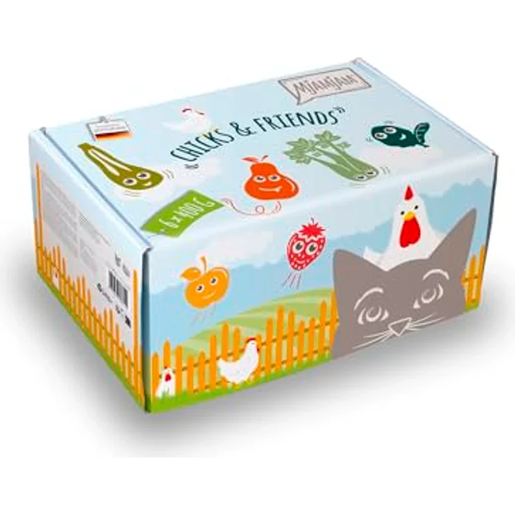 MjAMjAM Chicks und Friends Box, Katzen-Nassfutter mit 6 verschiedenen Sorten, 6x400g – Bild 1